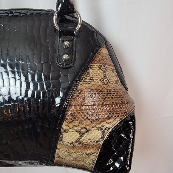 Johnson & Murphy Faux Snakeskin and Crocodile Shoulder Bag - Picture 5 of 11